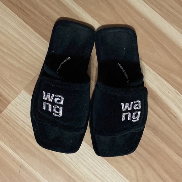 ALEXANDER WANG Lana Padded Velour Logo Slippers 6US - Picture 4 of 7